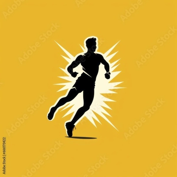 Obraz minimalistic runner silhouette icon