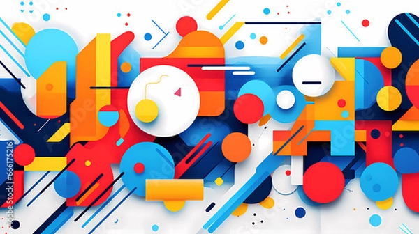 Fototapeta Cartoon geometric pattern line graphic poster web page PPT background