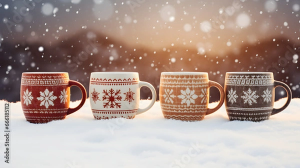 Obraz Cristmas mug on the snow. 