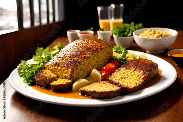 Obraz grilled steak with vegetables