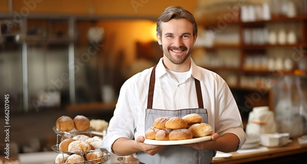 Obraz Camarero contento y elegante.