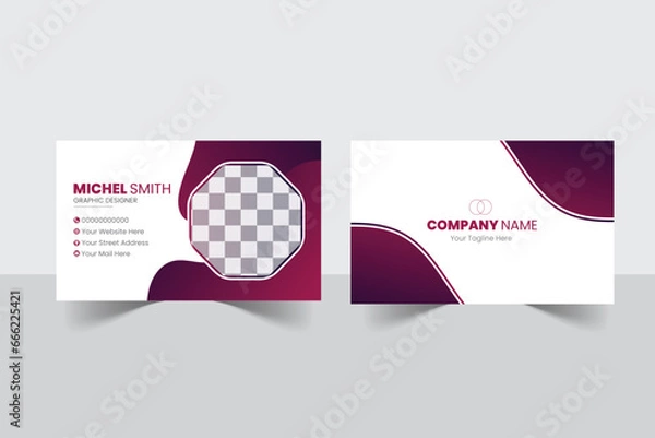 Obraz A bundle of 1 templates of different colors business  card   template, modern business card design template, 
abstract business card and creative design, IT company post card and editable vector templ