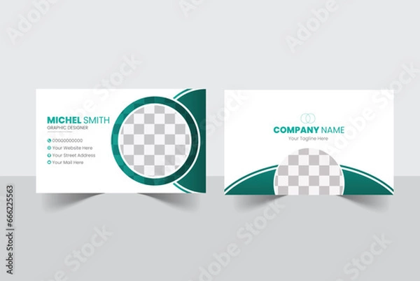 Obraz A bundle of 1 templates of different colors business  card   template, modern business card design template, 
abstract business card and creative design, IT company post card and editable vector templ