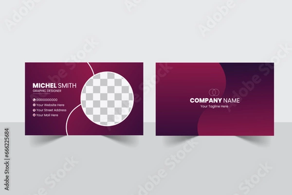 Obraz A bundle of 1 templates of different colors business  card   template, modern business card design template, 
abstract business card and creative design, IT company post card and editable vector templ