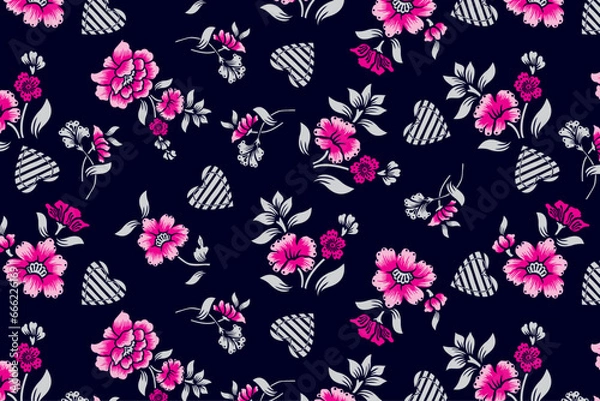 Fototapeta Floral design with beautiful hearts