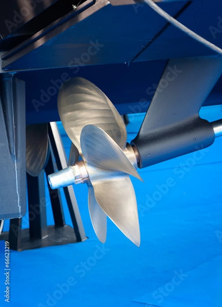 Obraz Modern motor boat propeller detail
