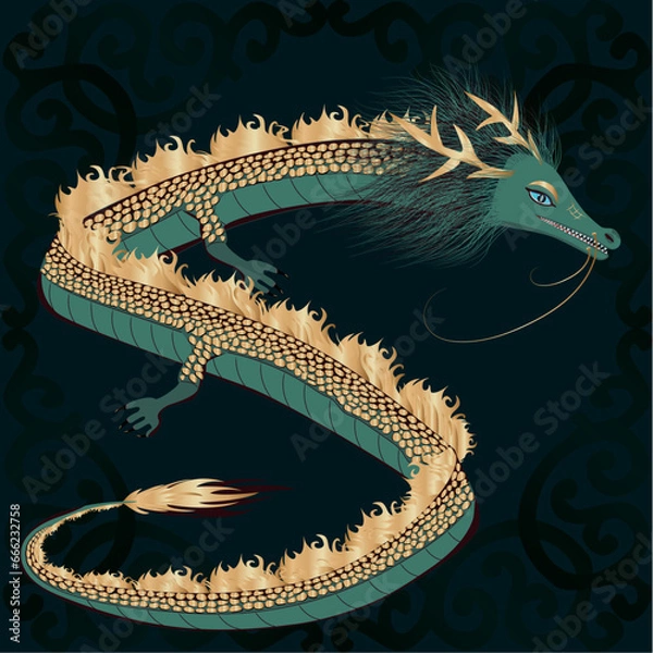 Fototapeta 2024, Dragon, happy new year, 2024, 2024 year of the dragon, green dragon