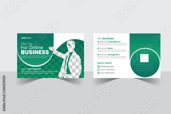 Obraz A bundle of 1 templates of different colors post card   template, modern post card design template, 
abstract post card and creative design, IT company post card and editable vector template