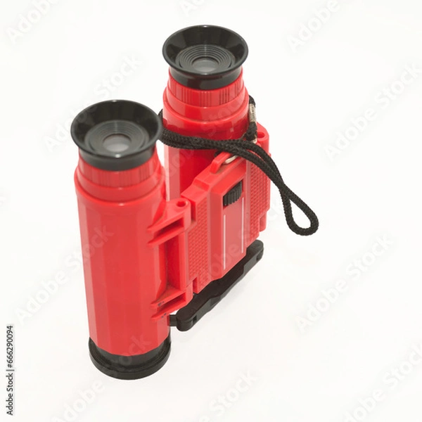 Fototapeta Toy binoculars on a white background