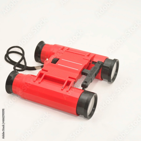 Fototapeta Toy binoculars on a white background