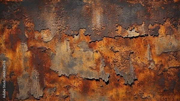 Fototapeta Black Dark Rusty Texture.Steel Rust Background.Generative AI