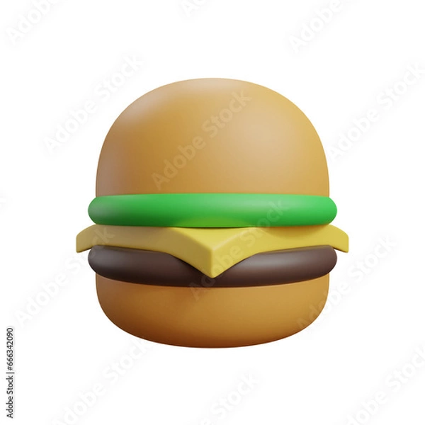 Obraz burger food icon 3d illustration telephone icon 3d illustration with white background