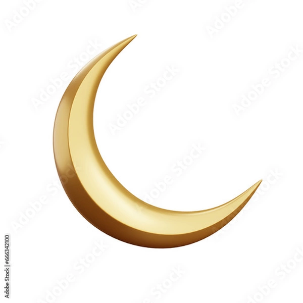 Obraz gold islamic moon icon 3d illustration telephone icon 3d illustration with white background