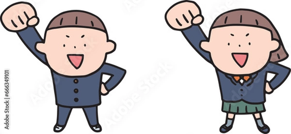 Obraz ガッツポーズの生徒