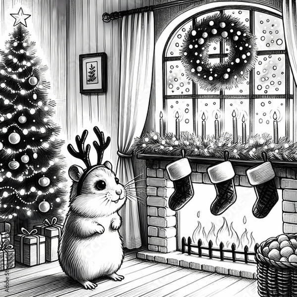 Obraz Christmas hamster