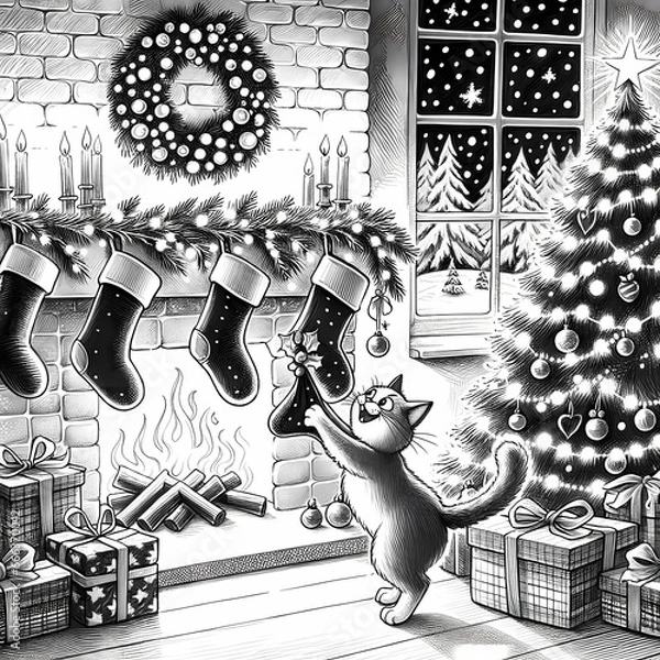 Obraz Christmas Cat
