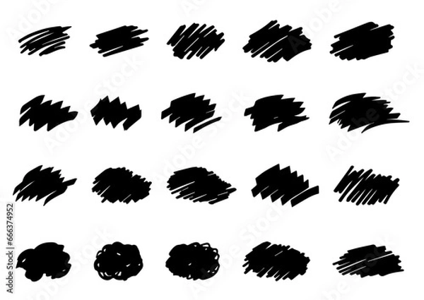 Obraz Black brush strokes. Used for title frames, etc.