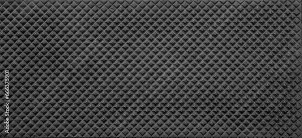 Fototapeta Black rubber texture background, square pattern