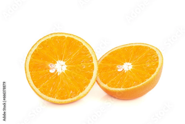Fototapeta Orange fruit sliced  isolated on white background