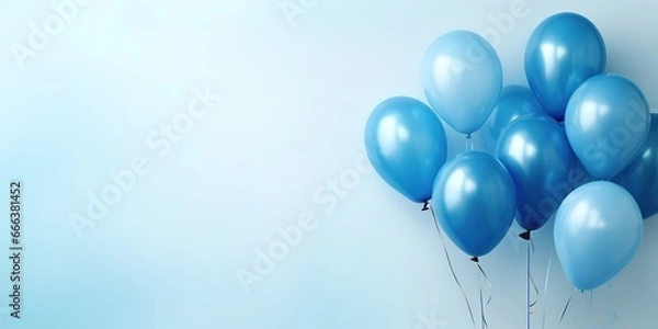 Obraz blue balloons on a white background