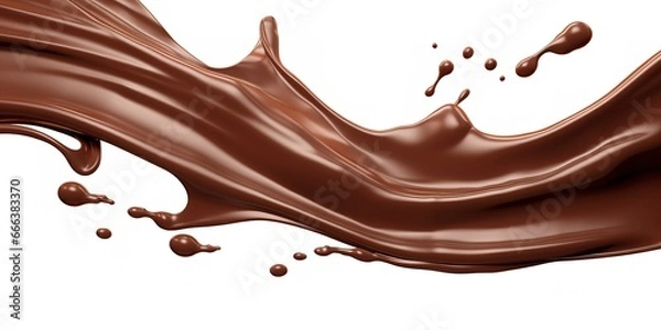 Obraz chocolate splashes on white background