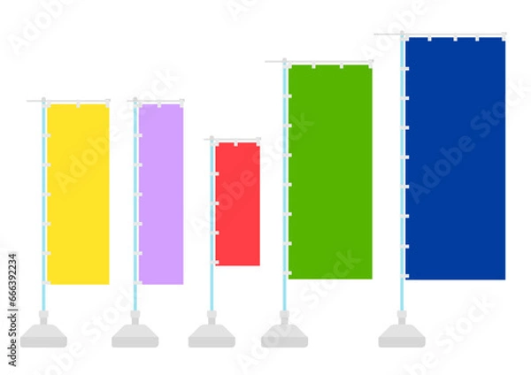 Fototapeta さまざまなサイズののぼり旗イラストセット