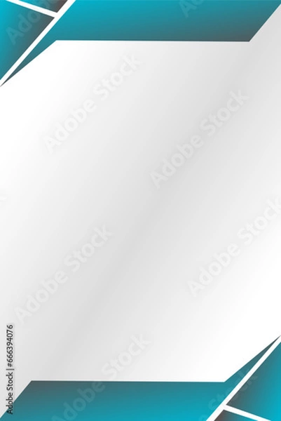 Obraz abstract white gray gradient background with blue frame for template design, wallpaper, texture, backdrop, illustration, presentation, blank page, cover, banner business, paper