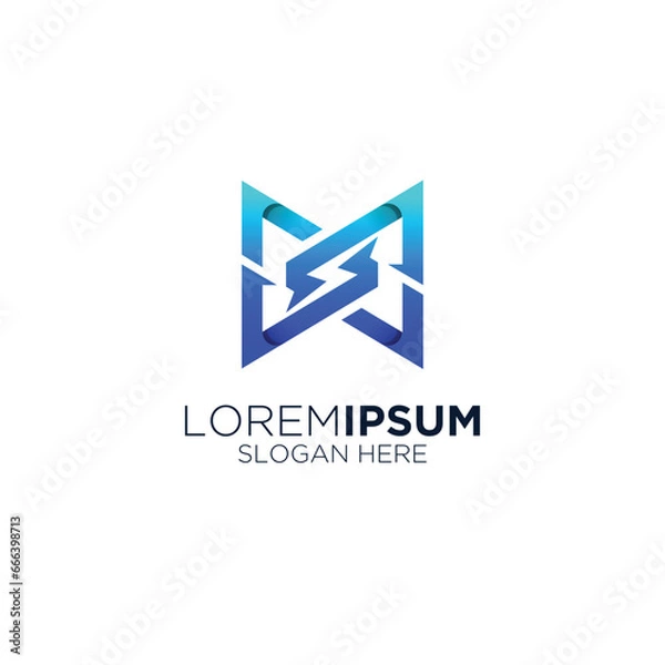 Obraz electricity voltage technology logo design