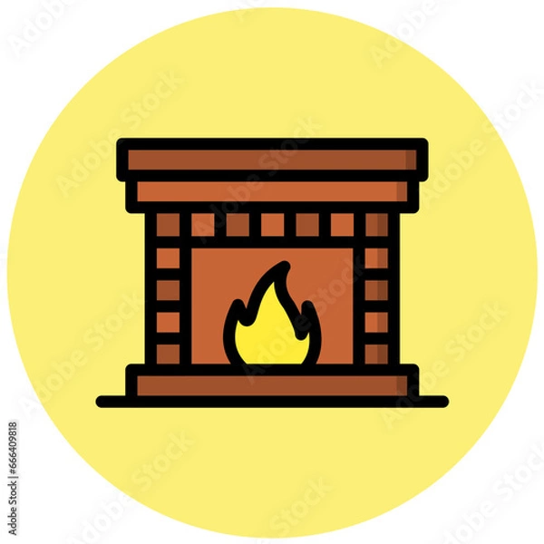 Fototapeta Fireplace Vector Icon Design Illustration