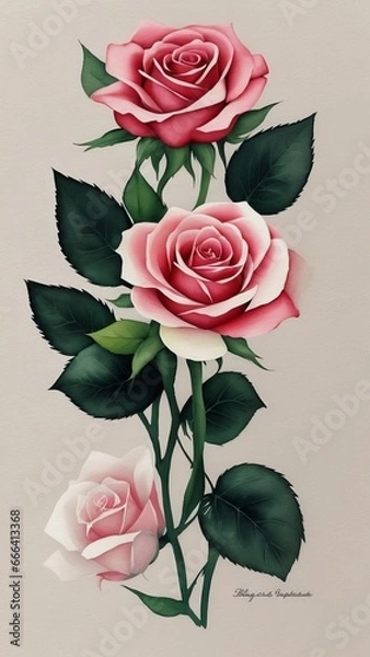 Obraz bouquet of roses on a white background