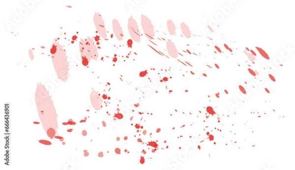 Fototapeta Blood Red Splatter Clipart Set. Realistic Halloween blood isolated on transparent background. Blood Drops and splashes. Can be used on halloween design, medical, healthcare, flyers, banners or web
