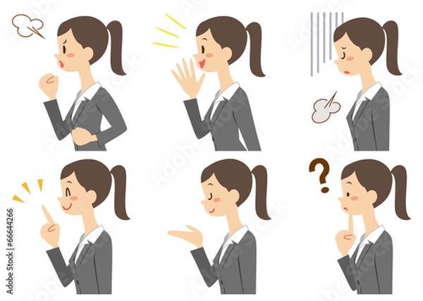 Fototapeta 横向き　ポニーテールのビジネスウーマン