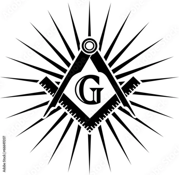 Obraz Freimaurer Symbol, G - Großer Architekt, Gott,