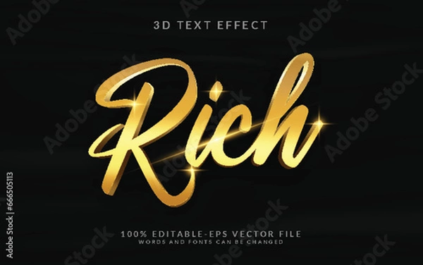 Obraz Rich 3D text Effect Fully Editable Vector or EPS