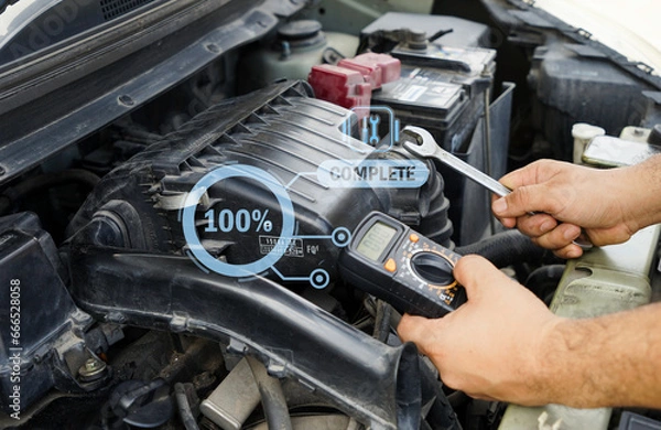 Fototapeta car engine mechanic