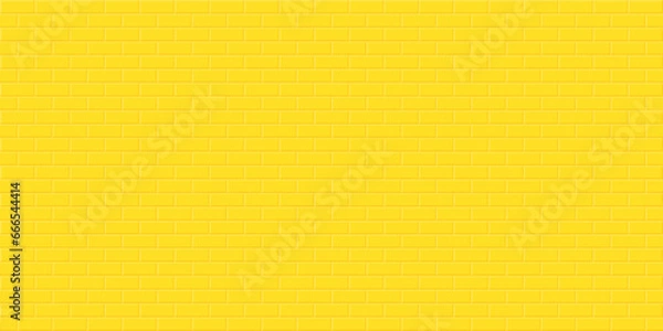 Fototapeta Yellow brick wall background, Abstract geometric seamless pattern design, Vector illustration