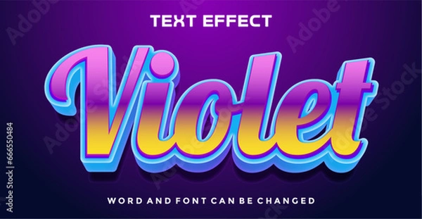 Fototapeta Violet editable text effect