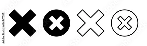 Fototapeta Close vector icon. Delete icon. remove, cancel, exit symbol.