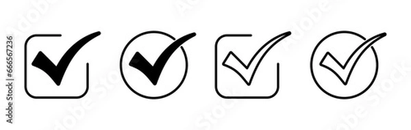 Obraz check icon vector. check mark icon. check list button icon.