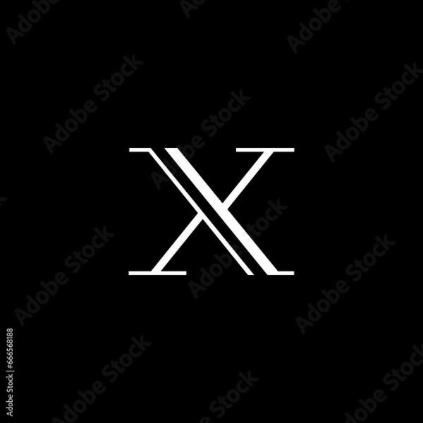 Fototapeta X MONOGRAM SIMPLE LOGO DESIGN ISOLATED BACKGROUND