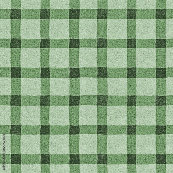 Obraz Tileable Canvas Cotton fabric Textured spring green theme checked pattern.classic checkered tablecloth texture background.