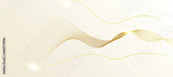 Fototapeta Abstract luxury and elegant pastel colours of pink and white luxury background with gold wave line element. Use for certificate, poster, invitation, greeting card, banner, technology, music and more.