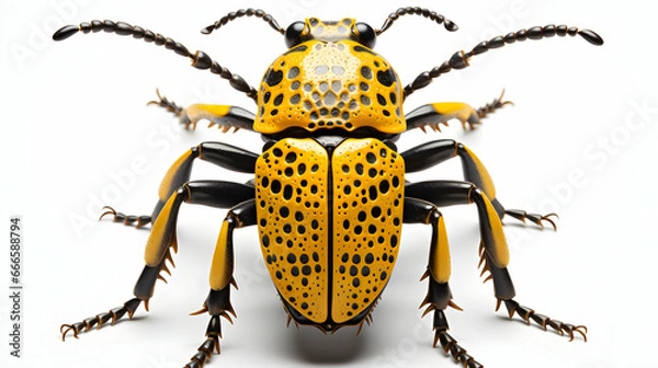 Fototapeta Rosalia longicorn or alpine longhorn beetle on white background Ai