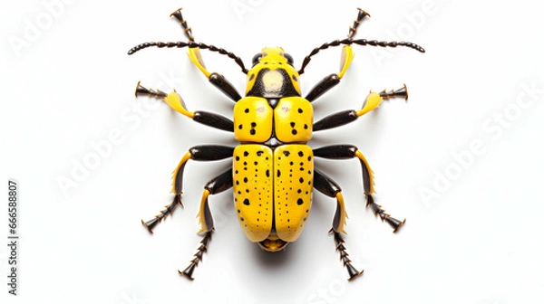 Fototapeta Rosalia longicorn or alpine longhorn beetle on white background Ai