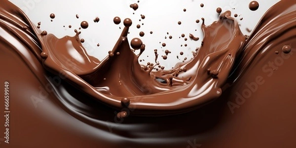 Obraz Chocolate splash isolated on background, liquid or splash