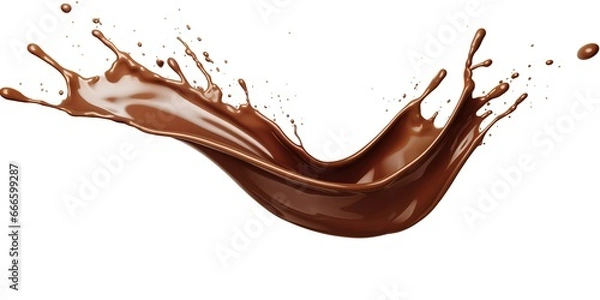 Fototapeta Chocolate splash isolated on background, liquid or splash