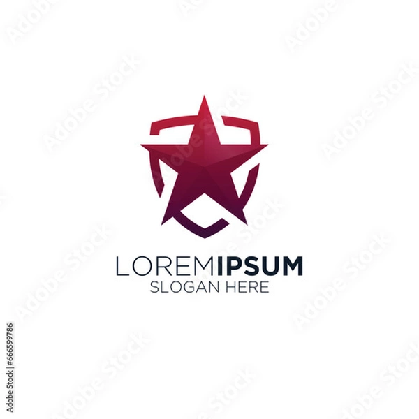 Obraz star shield logo design