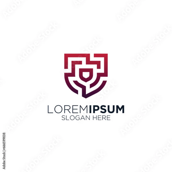 Obraz shield maze logo design