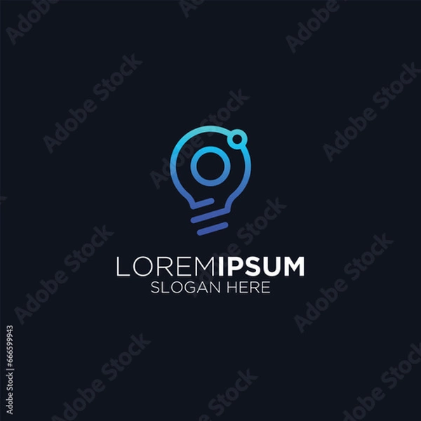 Obraz modern lamp technology logo design