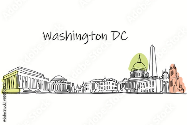 Obraz This is a line artof Washington DC skyline